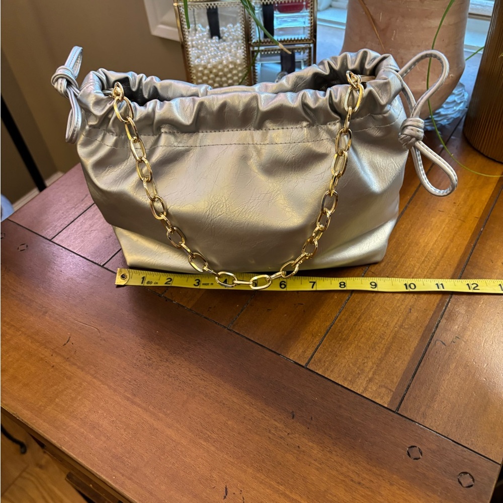 Universal Thread Metallic Silver Shoulder Bag Wit… - image 8